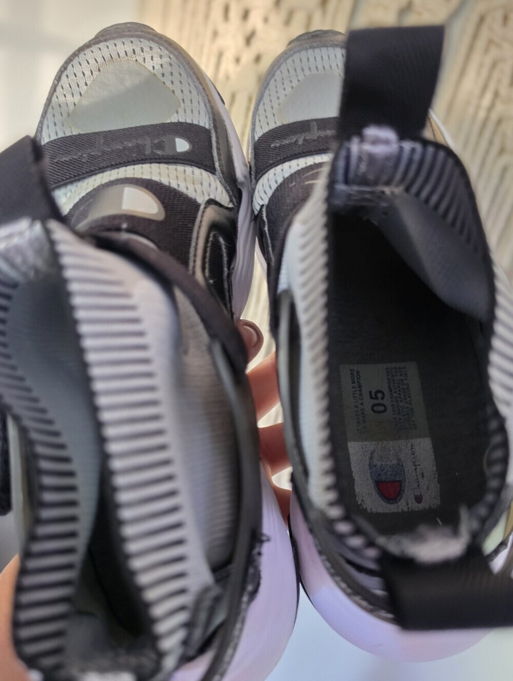 Champion Kids Black & White High-Top Sneakers - Picture 7 of 7